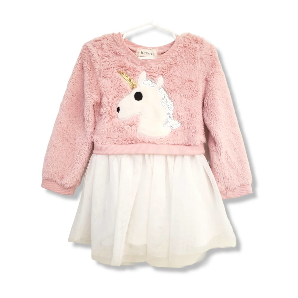 BTween 4T Unicorn Plush Appliqued Tutu Dress